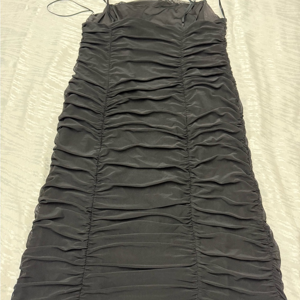 Hazel Ruched Mesh Dress - Picture 2 of 6